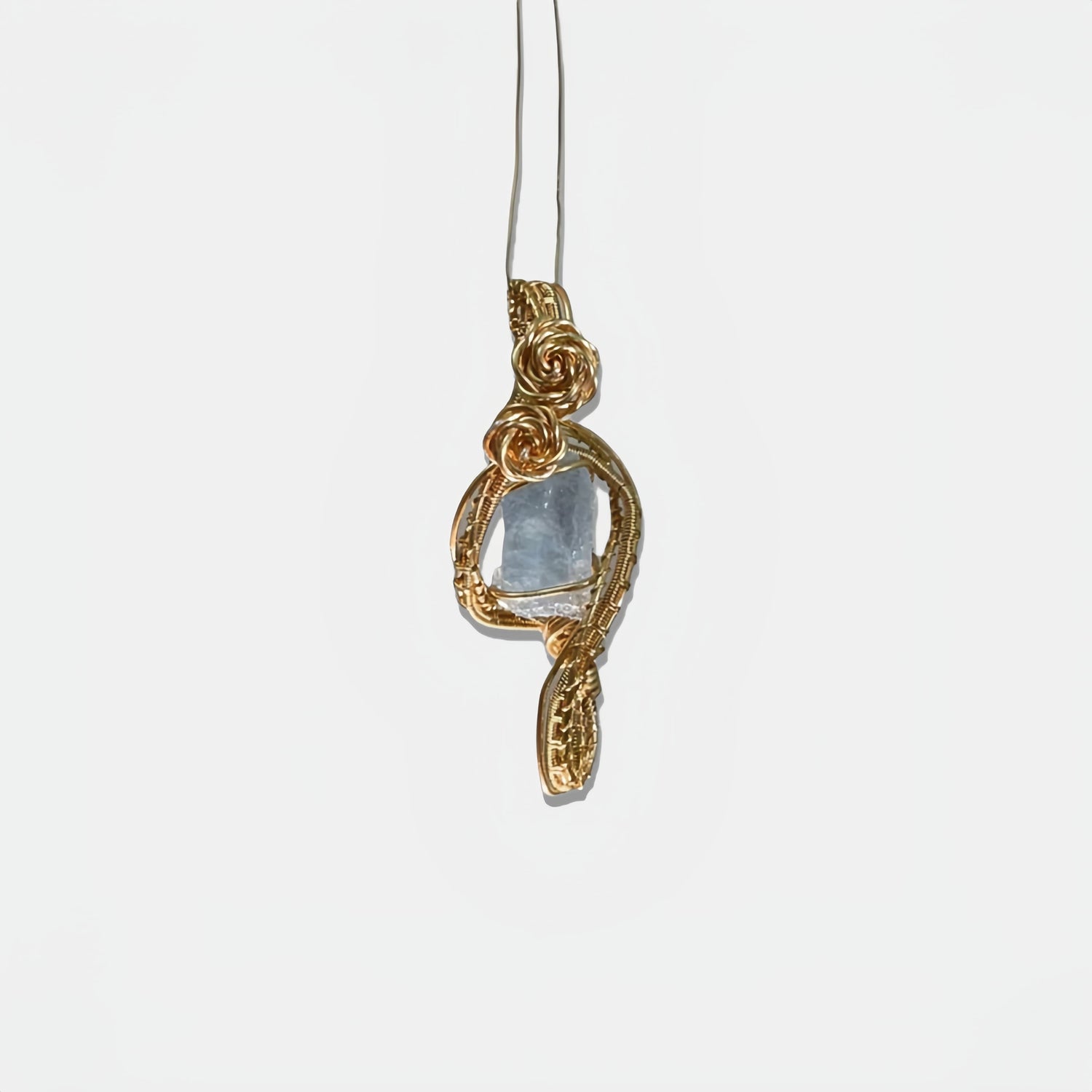 Aquamarine Rose Pendant