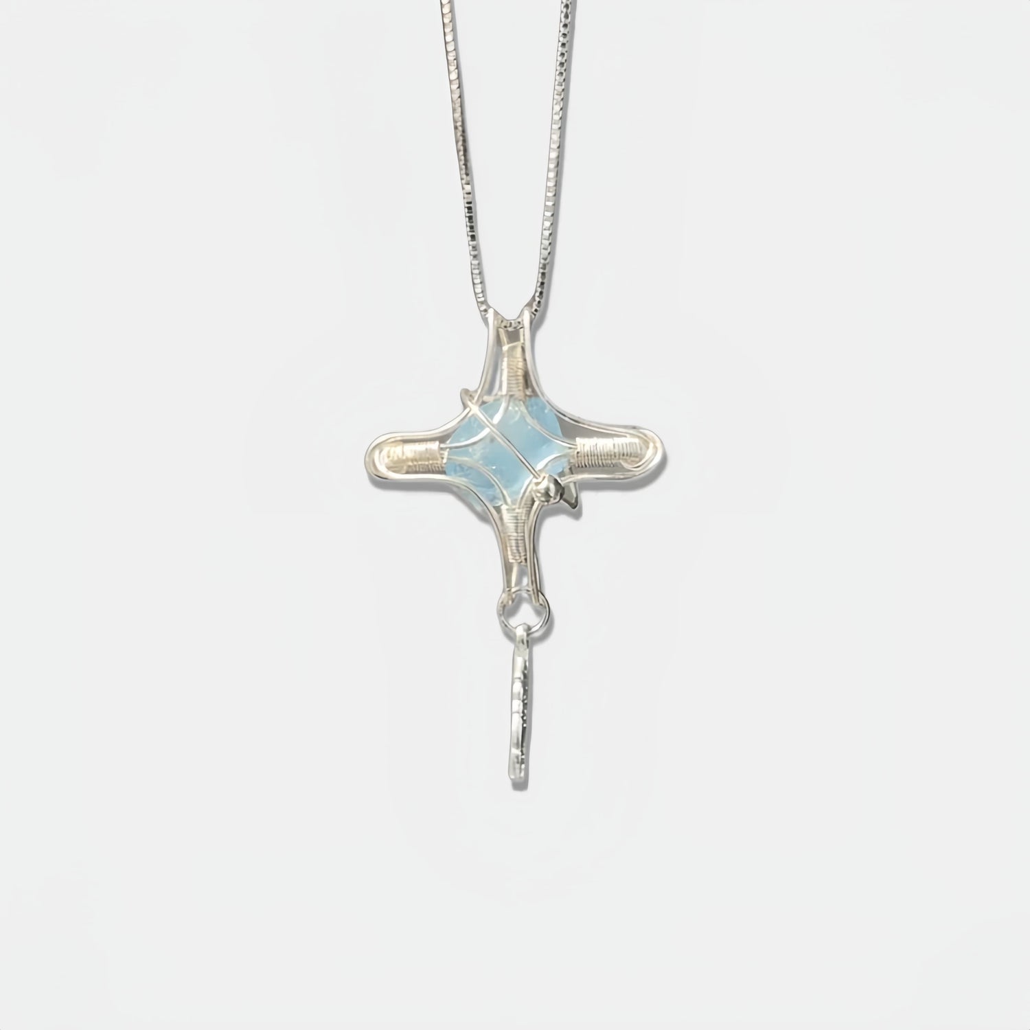 Aquamarine Cross Pendant